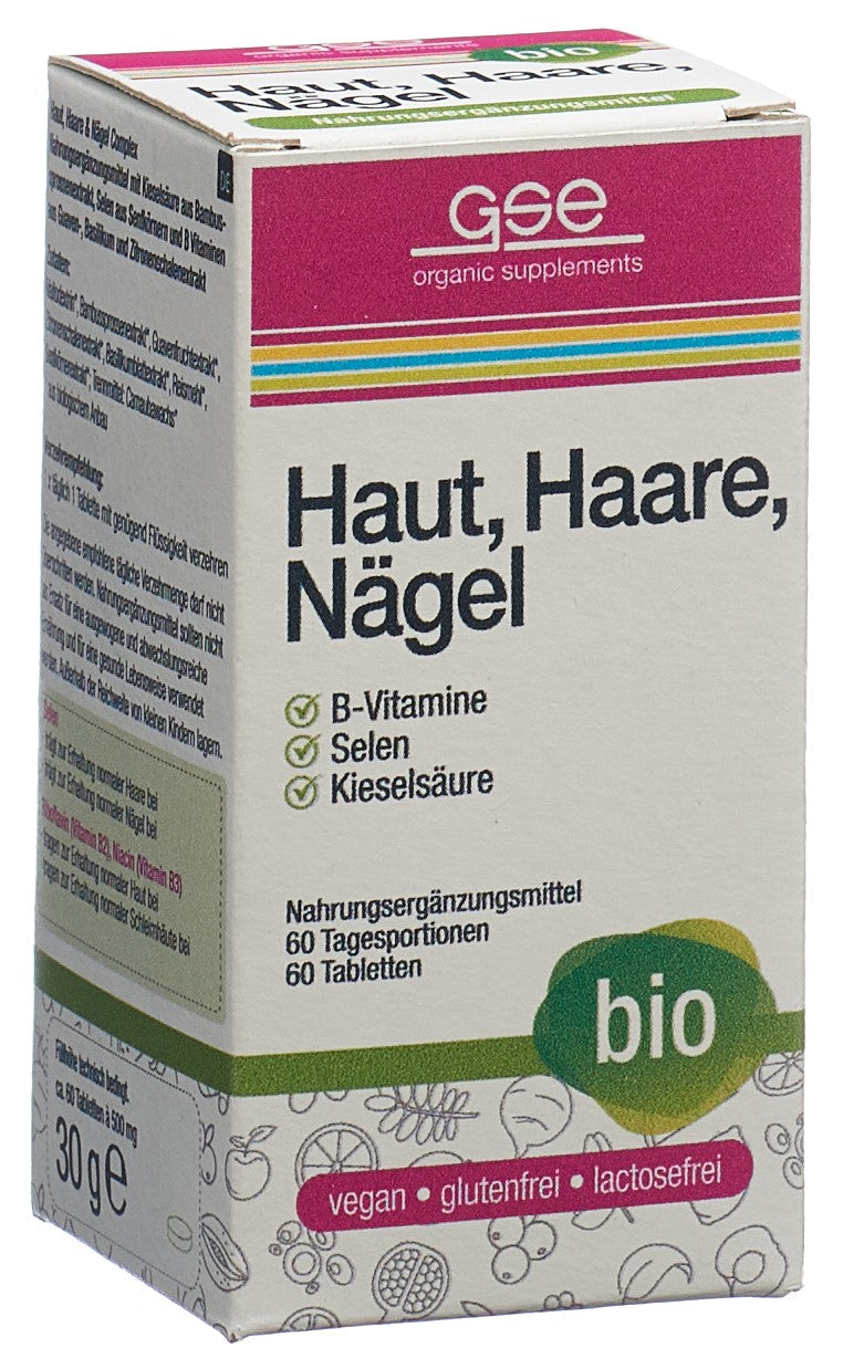 GSE Peau Cheveux Ongles Complexe Bio 60 Comprimés | Soin Naturel