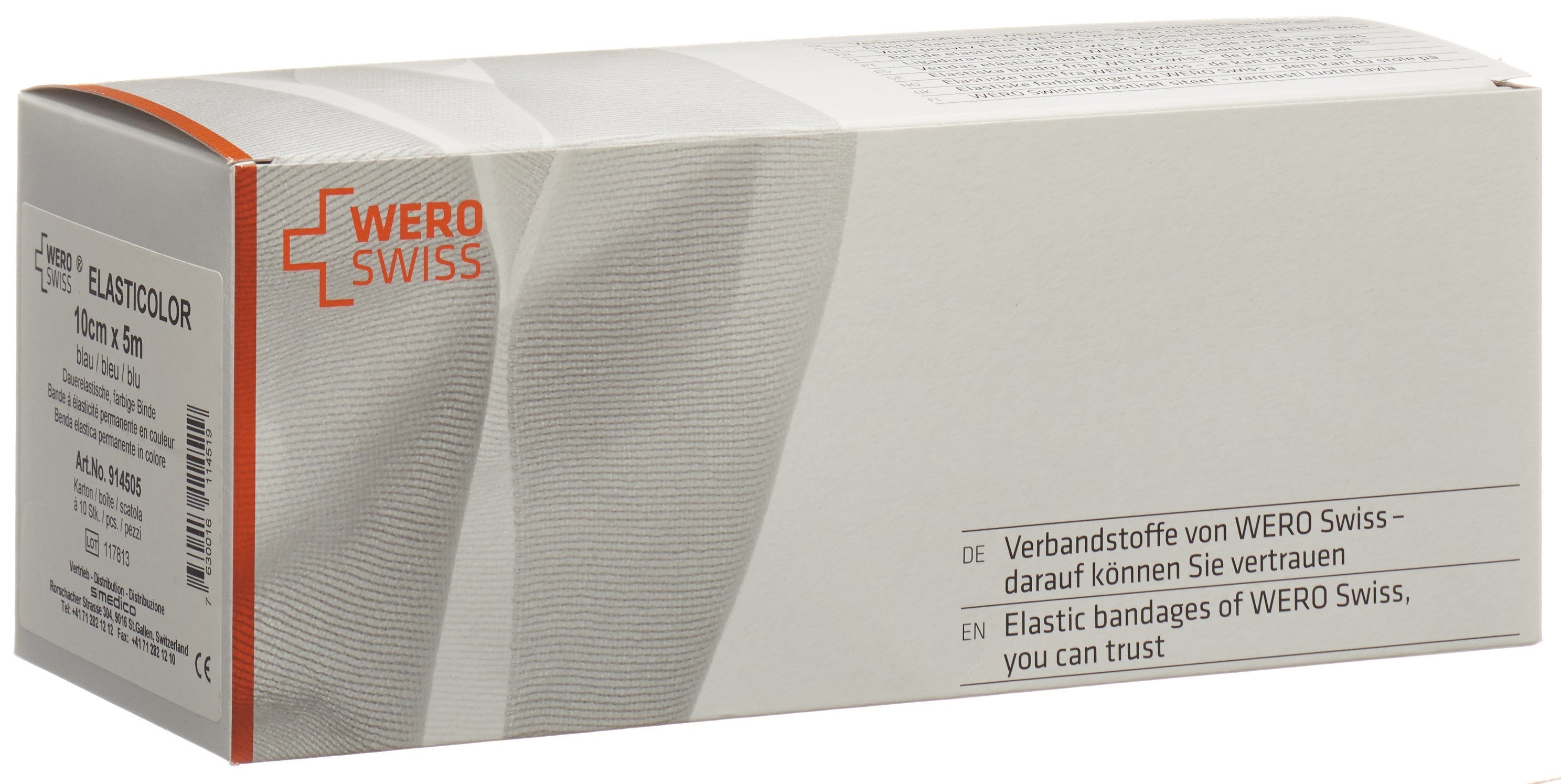 WERO SWISS Elasticolor band él 5mx10cm bleu 10 pce