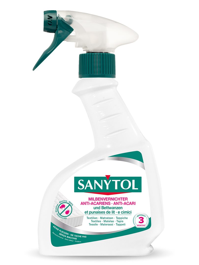 SANYTOL Anti Acariens Spray Désinfectant 300 ml | Élimine Allergènes