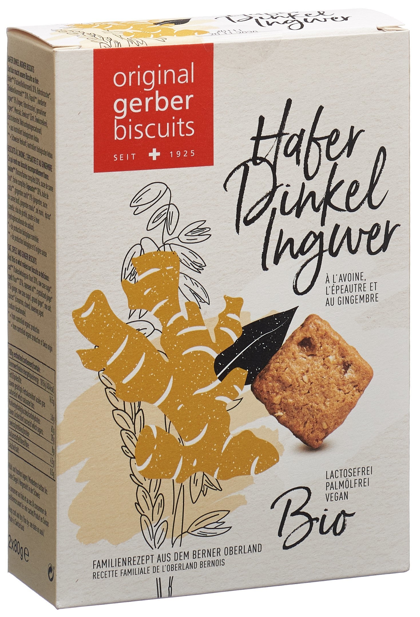GERBER Biscuits Avoine Épeautre Gingembre Bio 160g | Bébé Bio