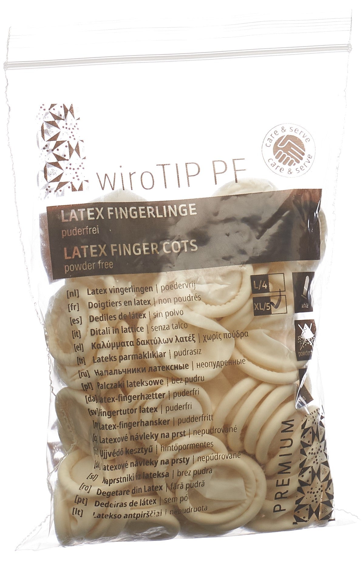 GRIBI Doigtier Latex XL Poudré Non Stérile Sachet 100 Pièces
