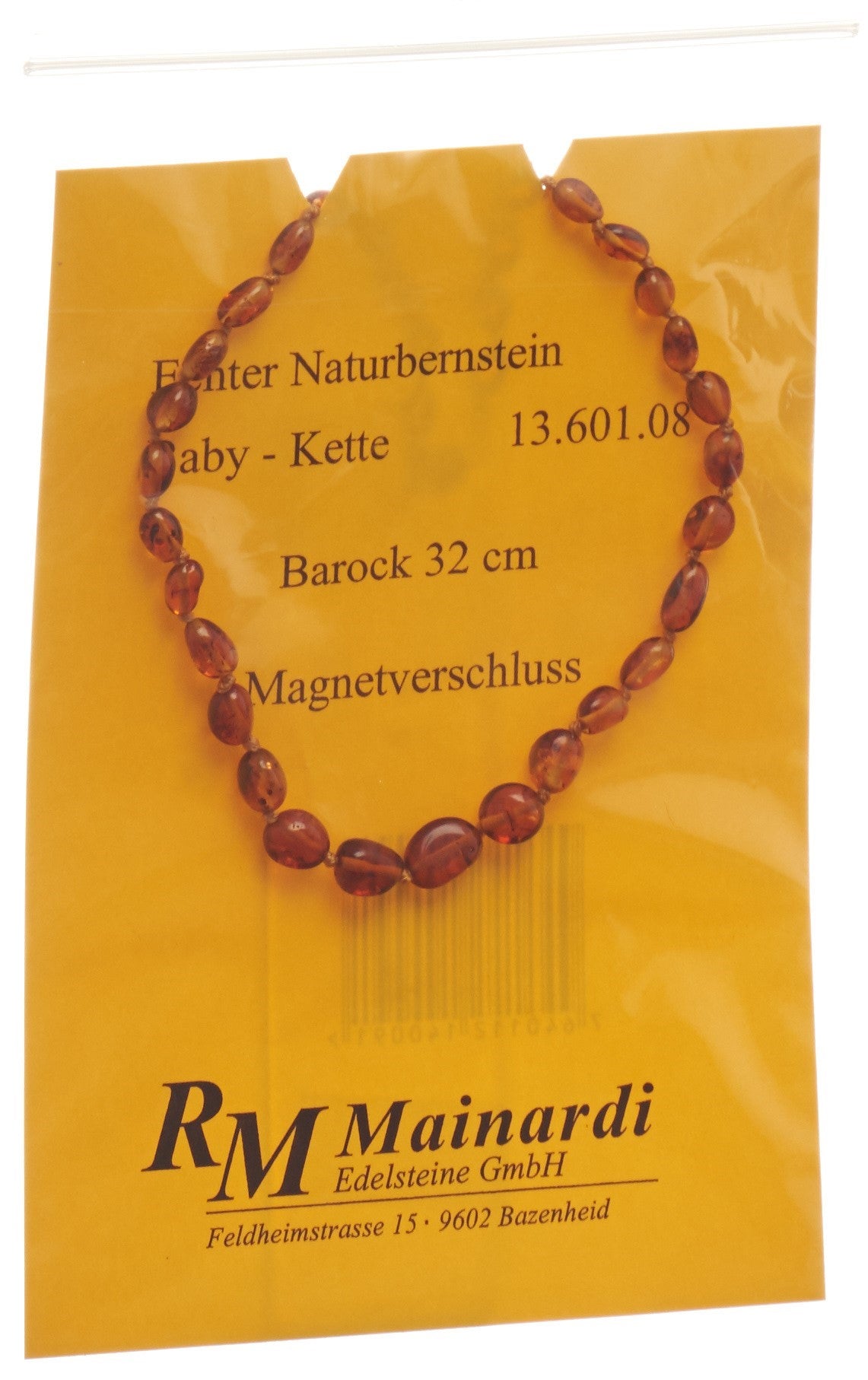 MAINARDI Ambre Naturel 32cm Fermoir Aimanté Confort | Collier