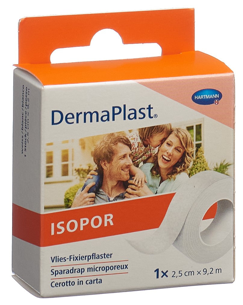 DERMAPLAST ISOPOR Pansement Non Tissé Blanc 2.5 cm x 9.2 m | Confort &amp; Sécurité