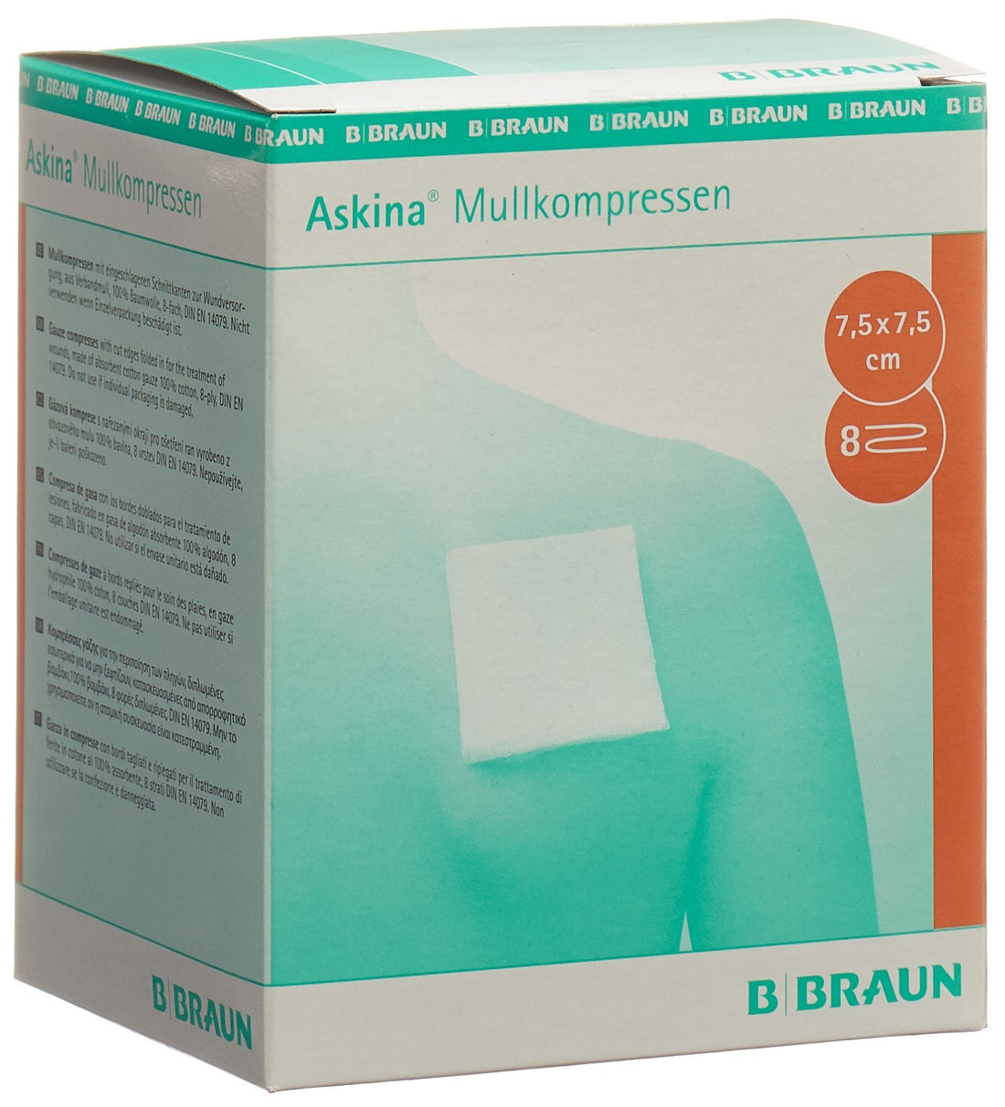 ASKINA Compresses de Gaze Stériles 7.5cm x 7.5cm | Lot de 50 Pièces