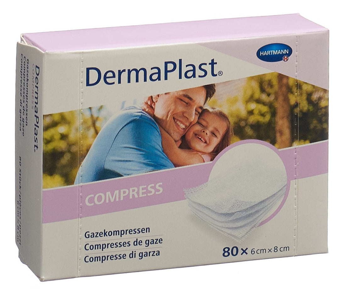DERMAPLAST Compresses Stériles 6 x 8 cm 80 pièces | Soin Blessures
