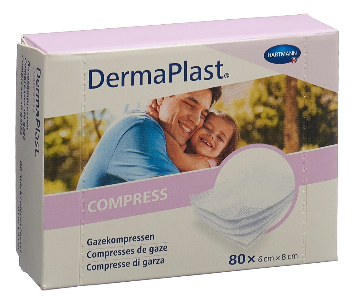 DERMAPLAST Compresses Stériles 6 x 8 cm 80 pièces | Soin Blessures