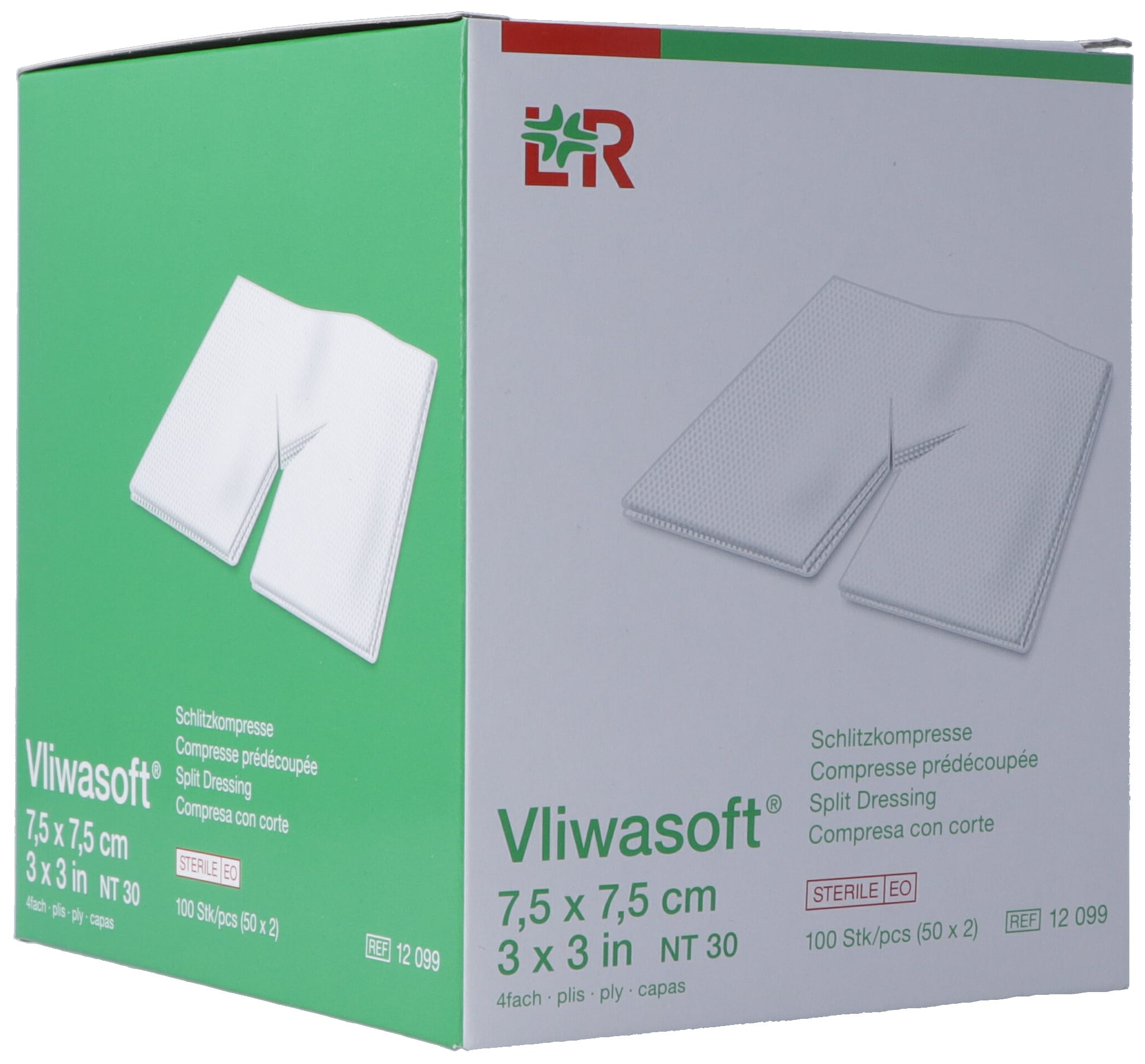 VLIWASOFT compresses fente 7.5x7.5cm st 50 x 2 pce