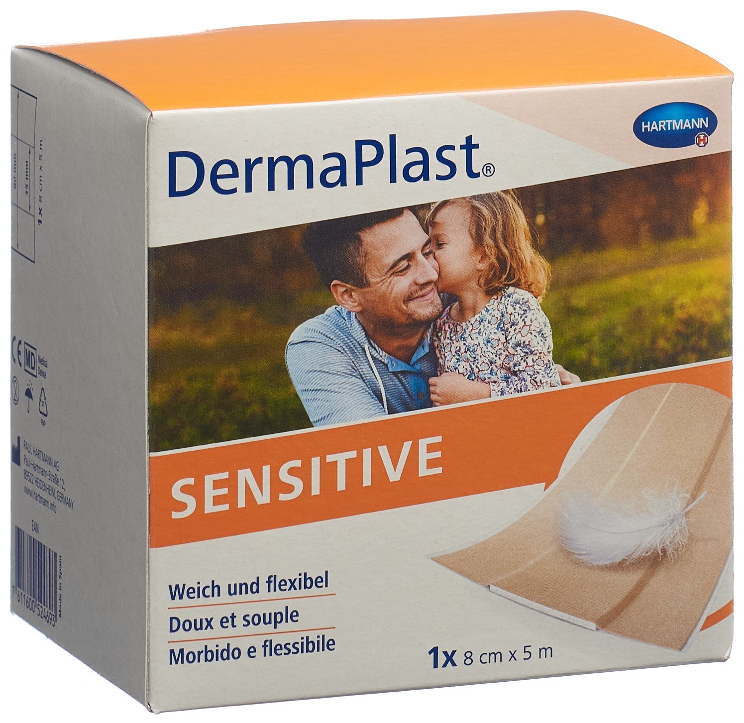 DERMAPLAST Sensitive Pansement Rapide 8 cm x 5 m | Soin Peau Sensible