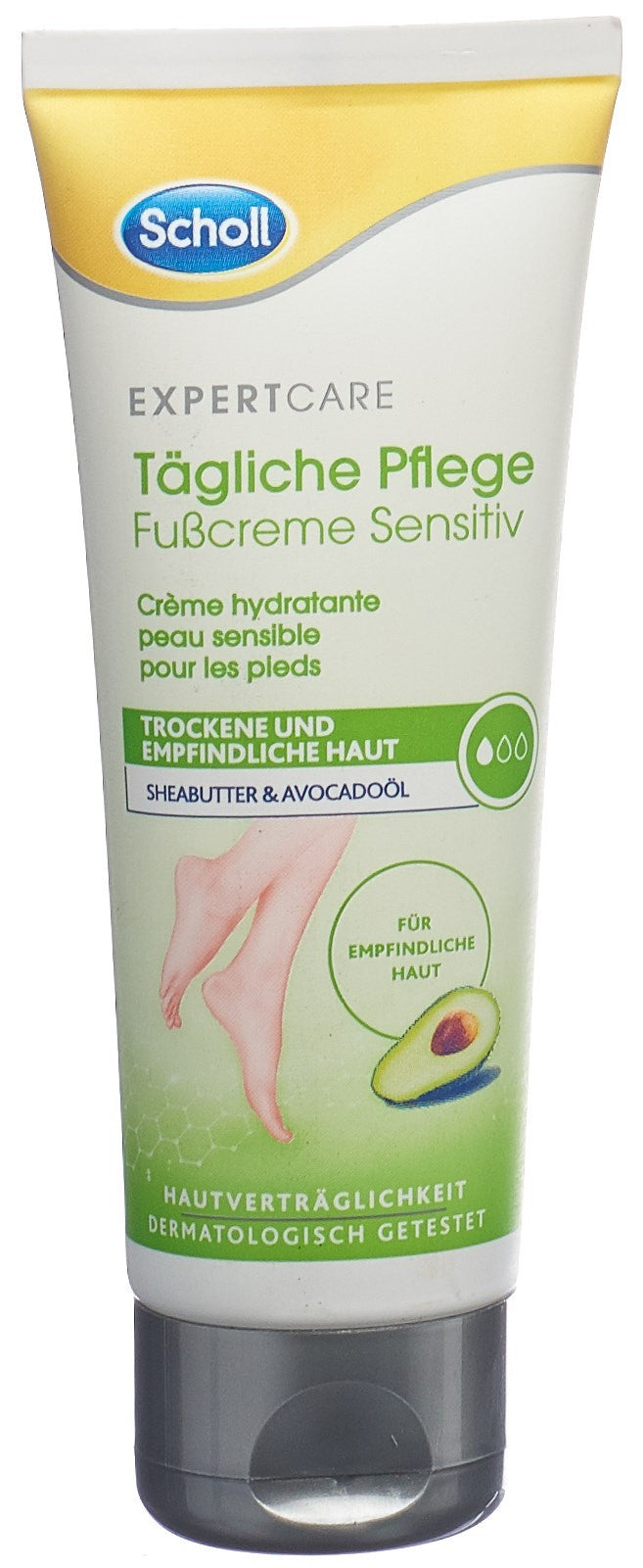 Scholl Crème Hydratante Pieds Sensibles 75 ml | Soin Réparateur