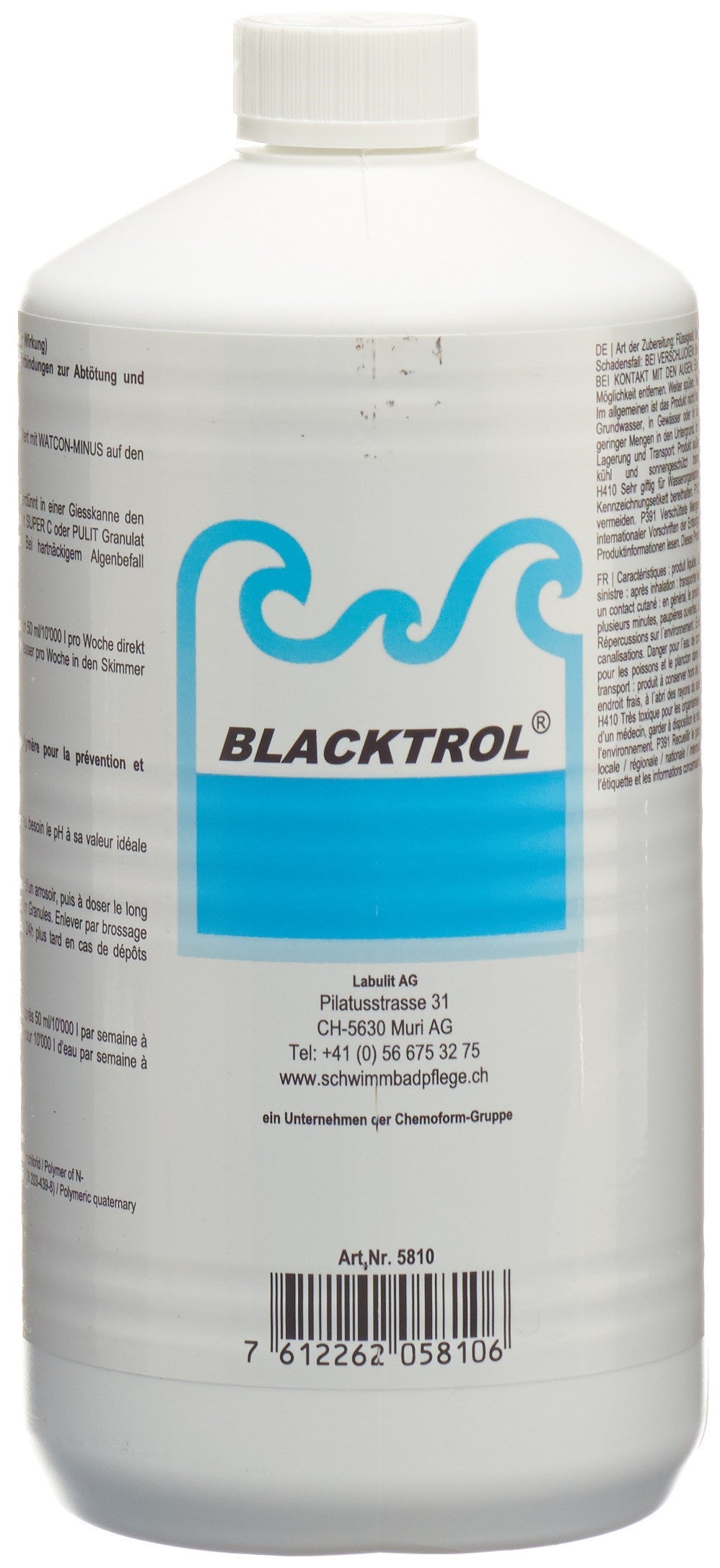 BLACKTROL Algicide Traitement Piscine 1 L