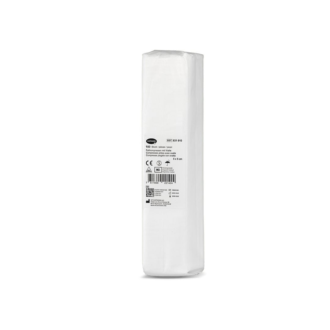 Compresse stérile IVF 5x5cm avec ouate T17 | Lot de 100 pièces