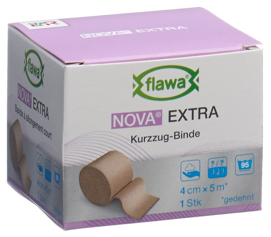 FLAWA NOVA EXTRA Bande Extensible Courte 4 cm x 5 m Chair | Confort &amp; Soutien
