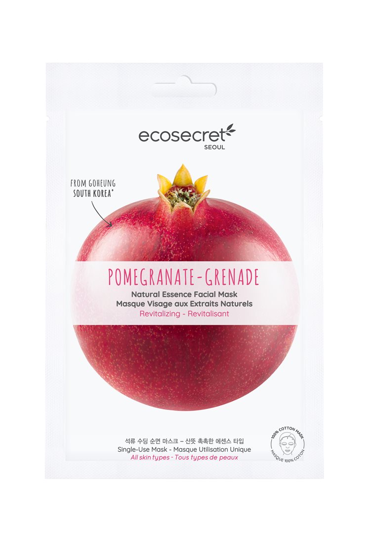 ECOSECRET Masque Visage Revitalisant Grenade 20 ml Éclat