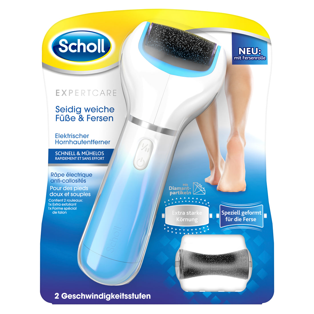 Scholl Velvet Smooth Râpe Électrique Anti-Callosités Douceur | Bleu
