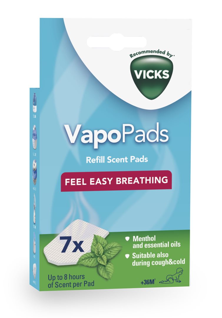 VICKS VapoPads VH7V1 Recharge 7 Patchs | Soulagement Respiratoire