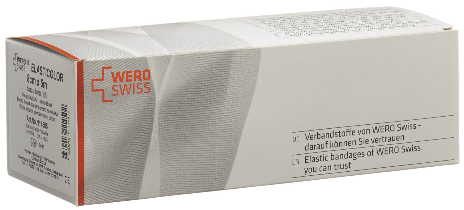 WERO SWISS Elasticolor band él 5mx8cm bleu 10 pce