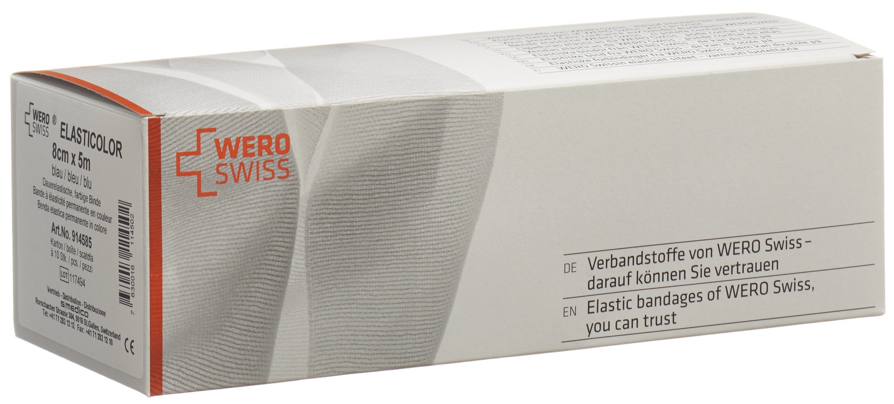 WERO SWISS Elasticolor band él 5mx8cm bleu 10 pce