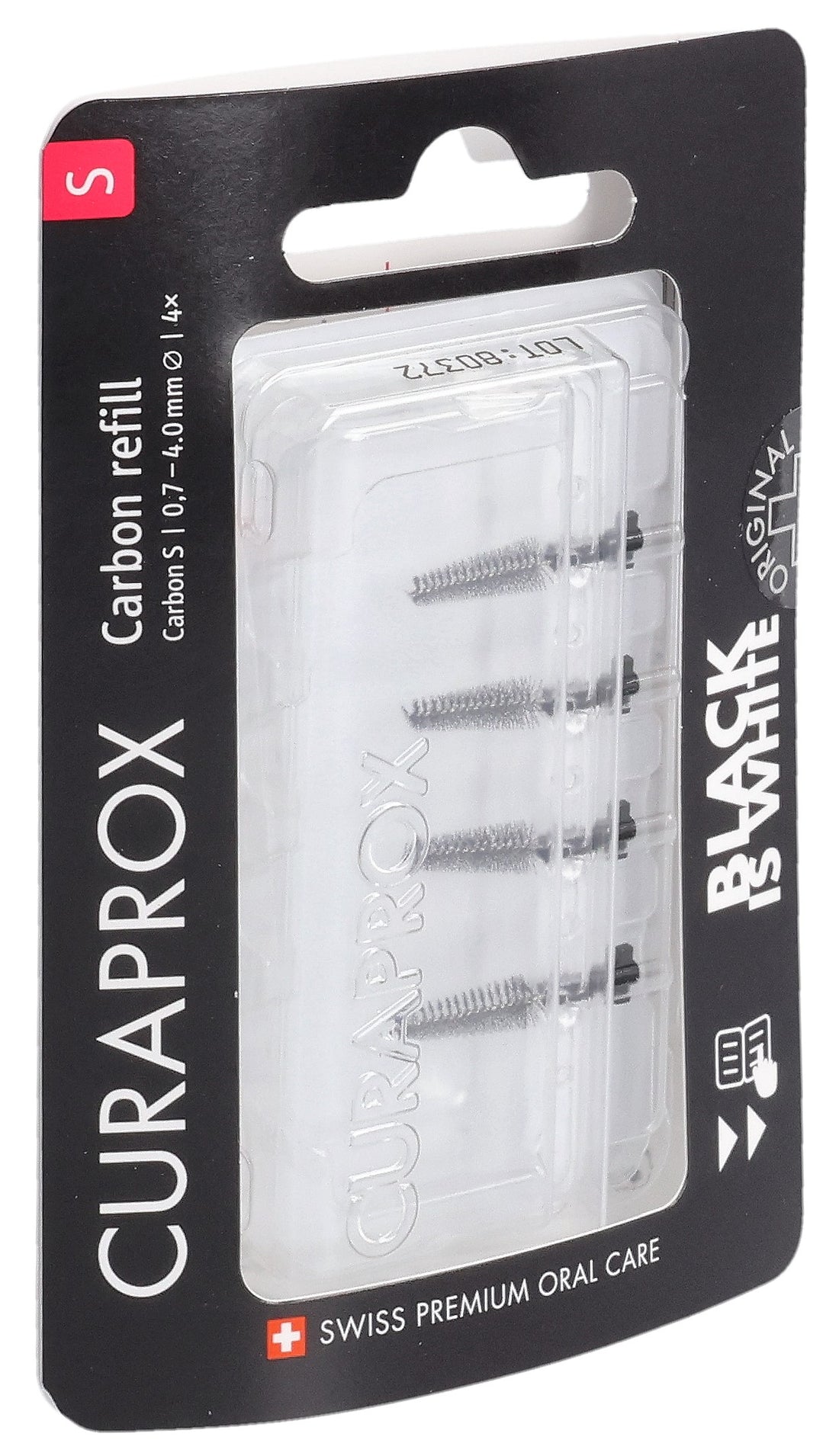 CURAPROX Black is White Brosse à Dents Recharge 4 Pièces Blancheur Intense