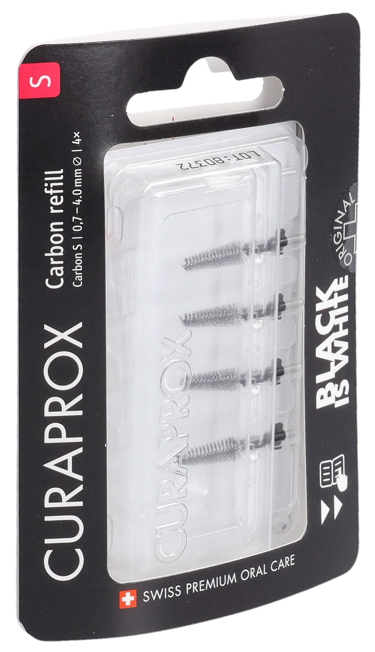 CURAPROX Black is White Brosse à Dents Recharge 4 Pièces Blancheur Intense