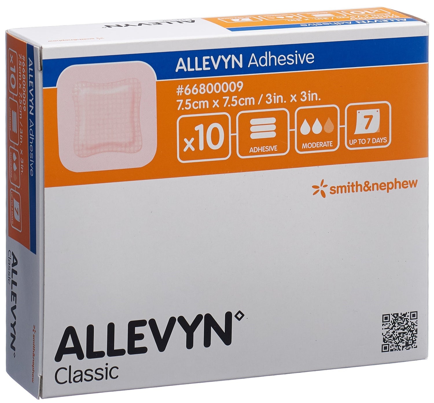 ALLEVYN Pansement Adhésif Doux 7.5 x 7.5 cm 10 Pièces