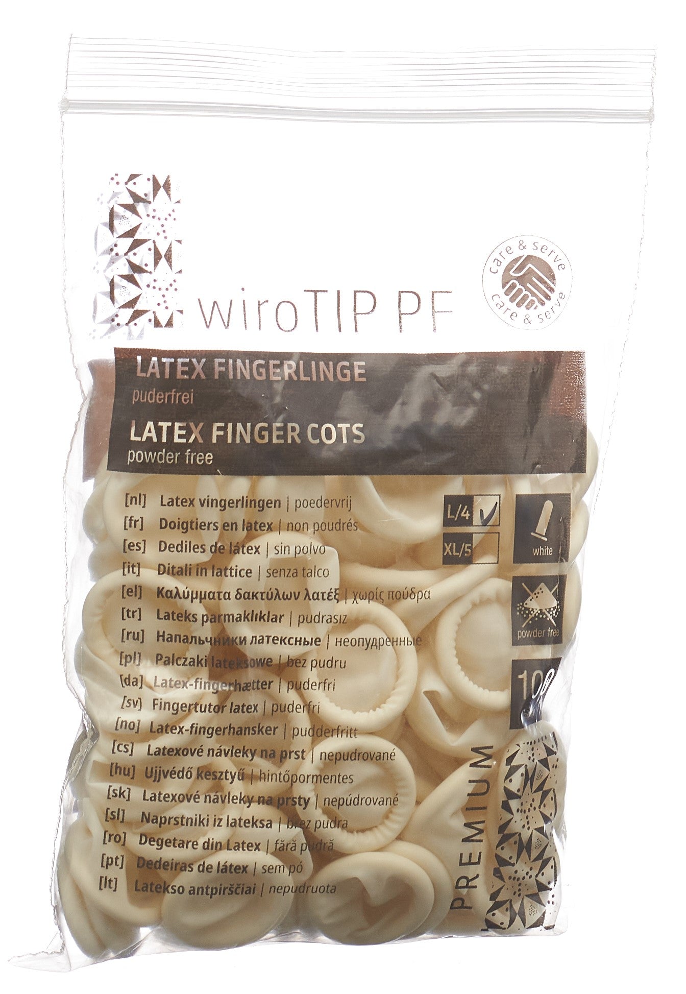 GRIBI Doigtier Latex L Poudré Non Stérile Lot de 100 | Protection Confort