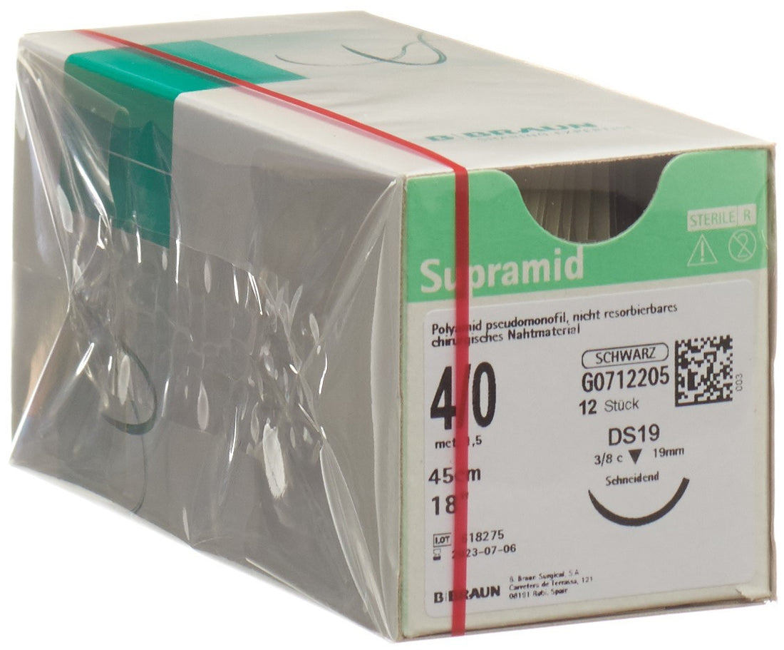 SUPRAMID Fil Chirurgical 4-0 Noir 45cm DS 19 | Lot 12