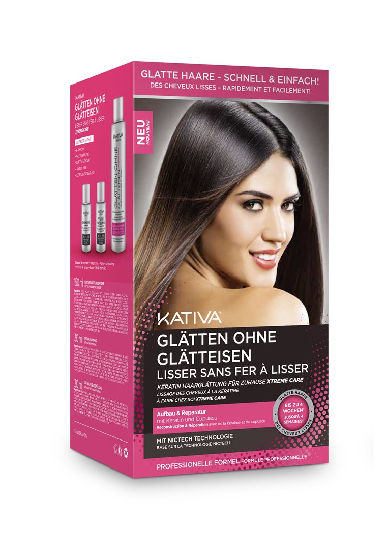 Kativa Xtreme Care Lissage Sans Fer Cheveux Lisses &amp; Brillants | Soin