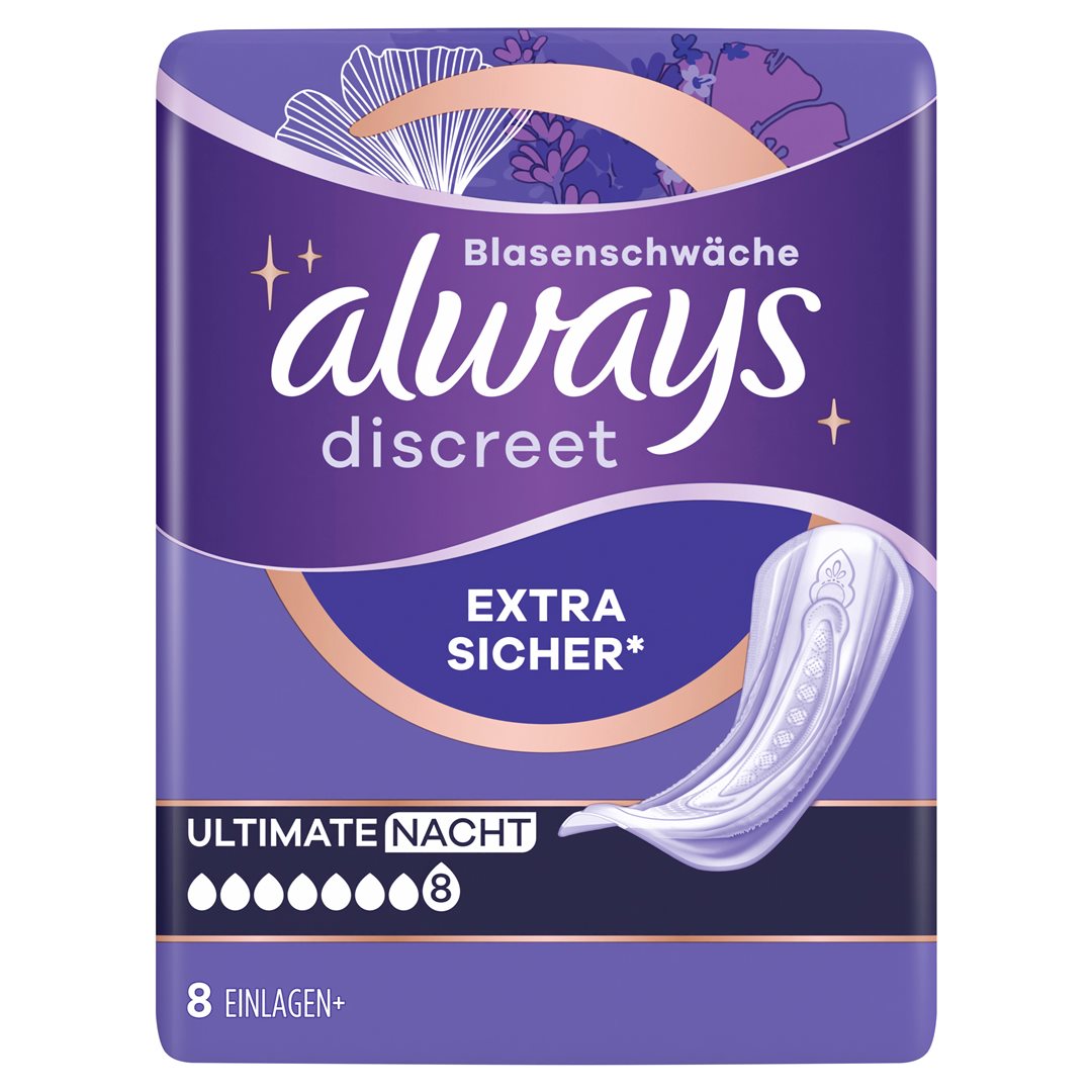 ALWAYS Discreet Protections Nuit Ultimate 8 Pièces