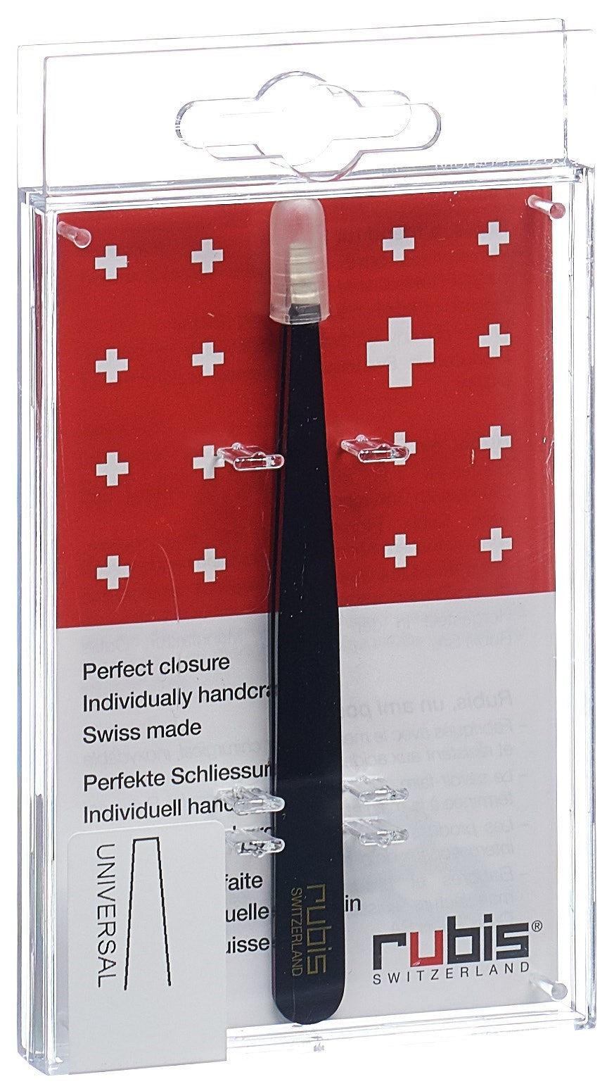 RUBIS Pincette Droite Inox Noir Précision | Soin Visage