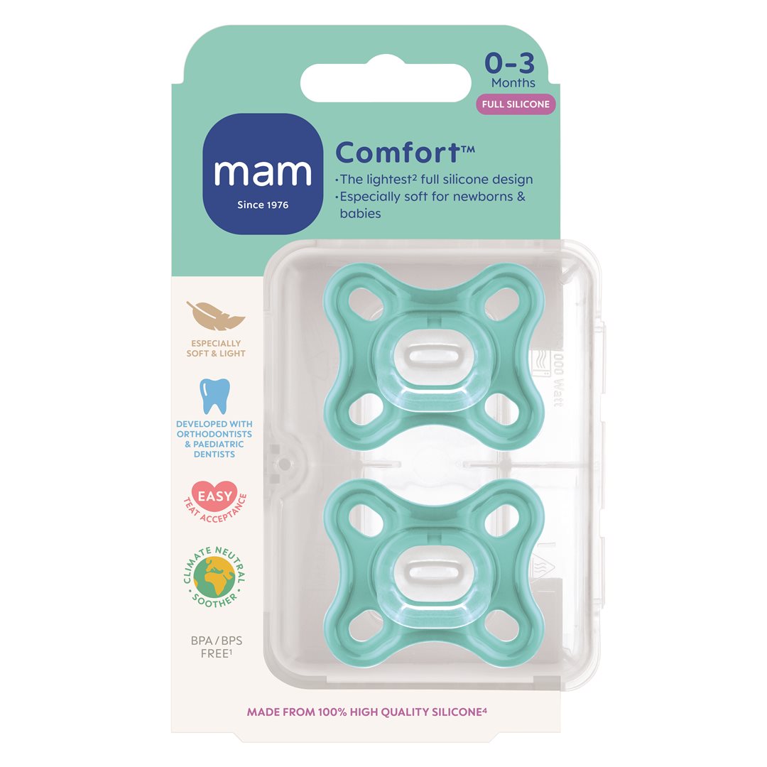 MAM Comfort Sucette Silicone 0-3 Mois 2 Pièces Apaisante | Lot