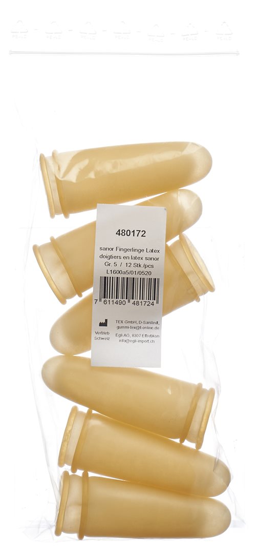 SANOR Doigtier Latex Légerement Poudré Taille 5 | 12 Pièces