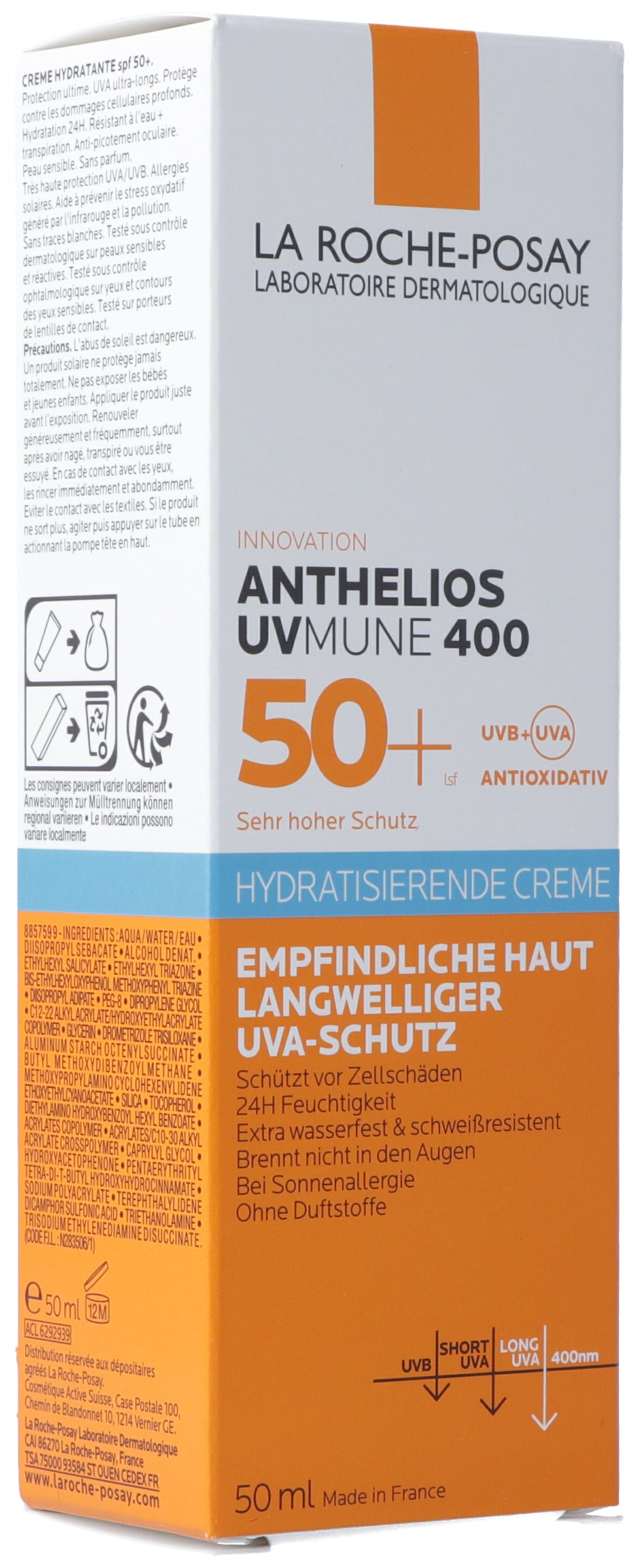 La Roche-Posay Anthelios UVMune 400 Crème Solaire SPF50+ 50 ml