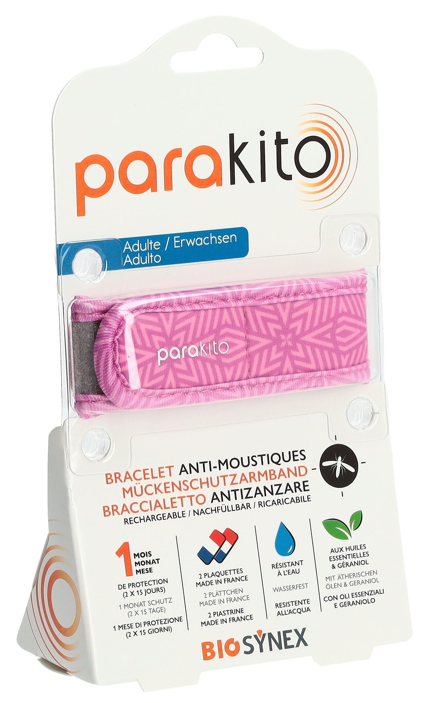 PARAKITO Bracelet Anti-Moustiques Adulte Graphic Violet Efficace