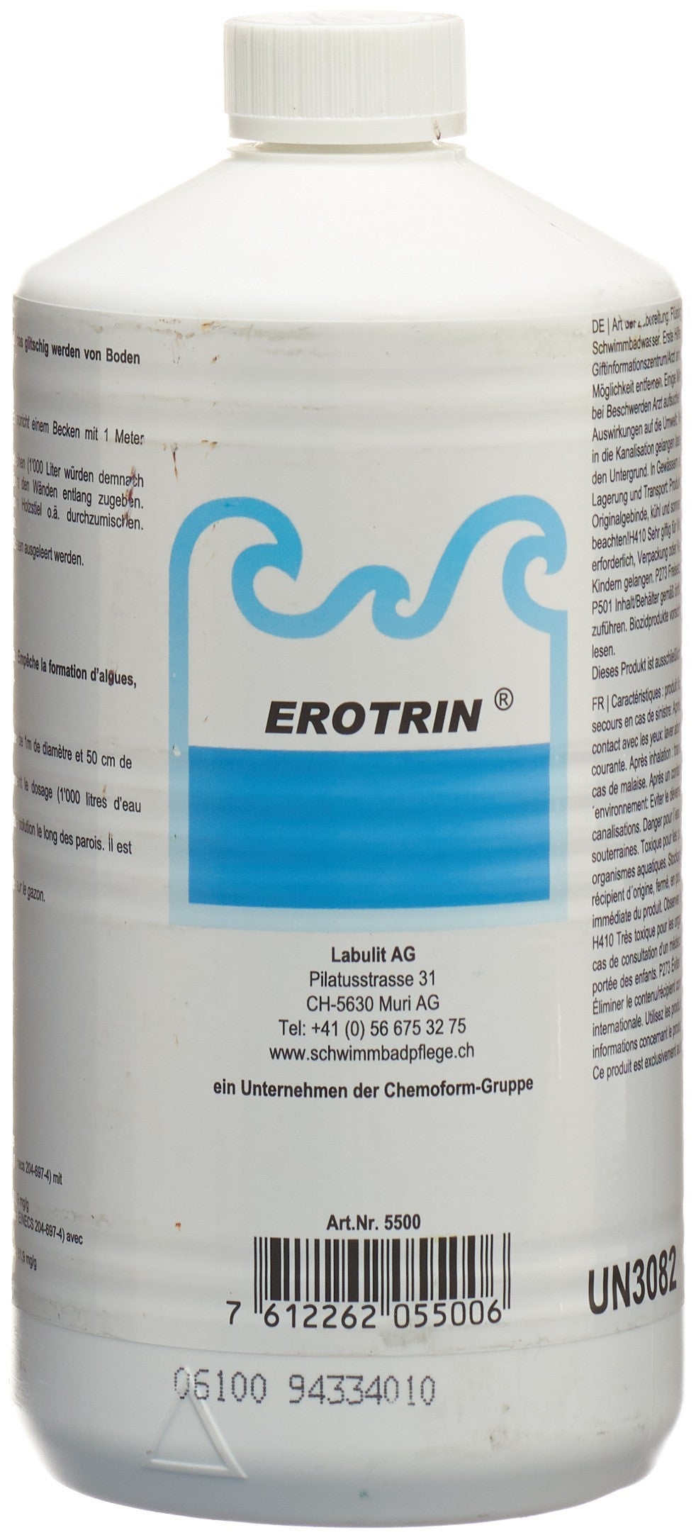 Erotin Algicide Liquide Sans Chlore 1 L | Traitement Piscine Efficace