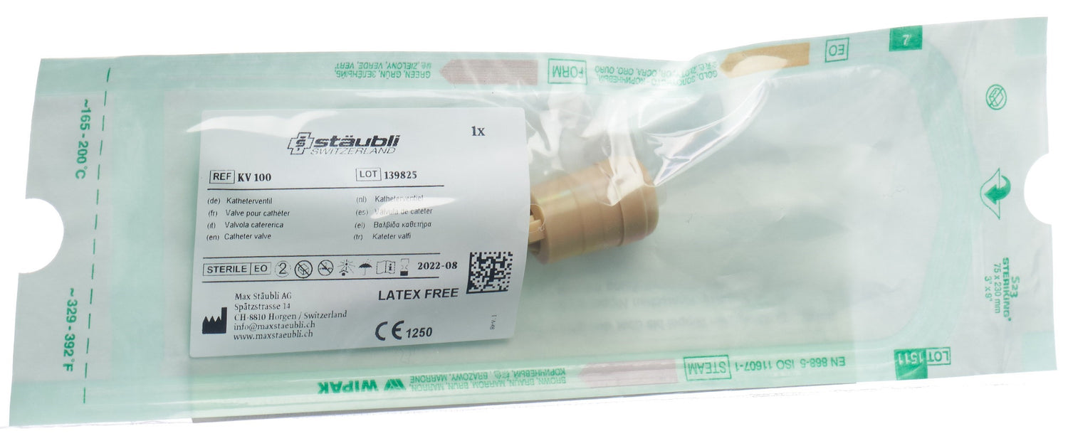 STÄUBLI Valve Cathéter KV 100 Mains Sûres | Dispositif Médical