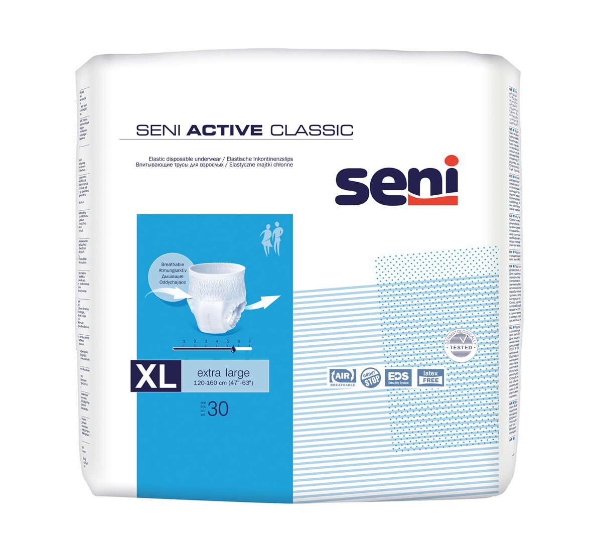 SENI Active Classic Pants Taille XL - Protection Discrète et Confort | Lot de 30