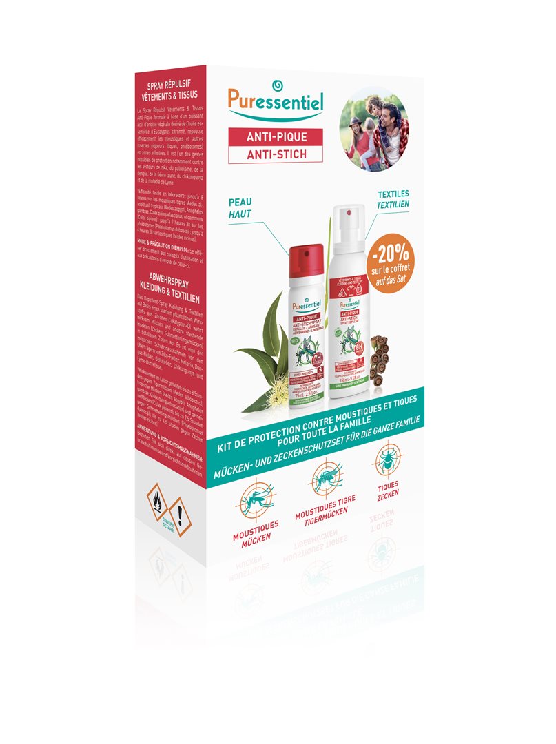 Puressentiel Coffret Tiques Spray Répulsif &amp; Soin Apaisant | Lot 2 Bouteilles