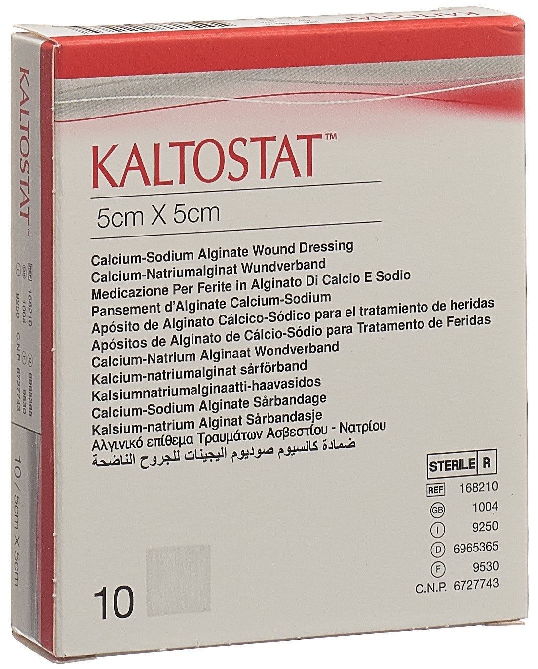 Kaltostat Pansement Alginate Stérile 5 x 5 cm | Lot de 10