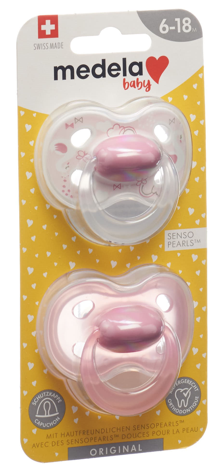 Medela Sucette Bébé Original 6-18 Mois Rose Apaisante | Lot de 2