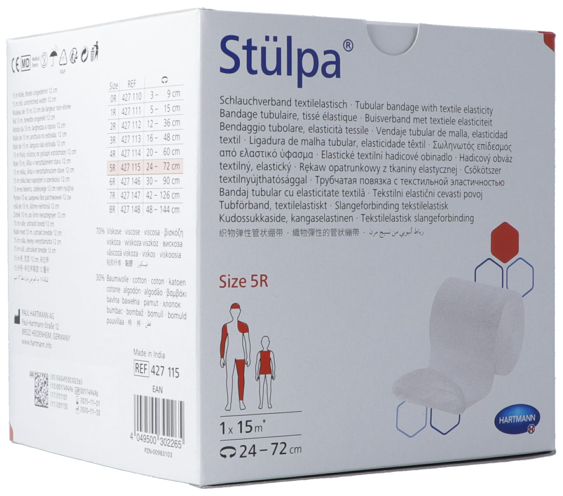 STÜLPA Bandage Tubulaire Taille 5R Soin Immobilisation | Rouleau 12cm x 15m