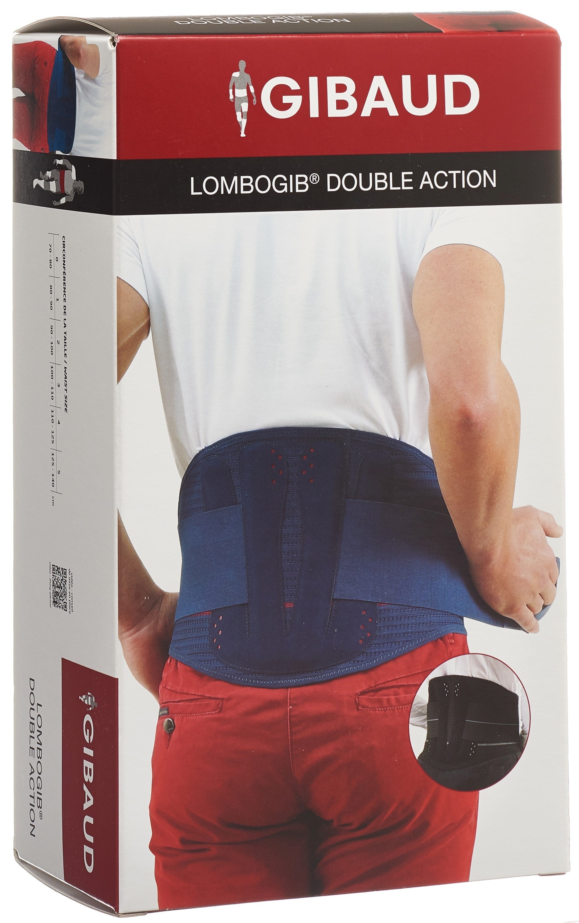 GIBAUD Lombogib Double Act Ceinture Lombaire Taille 3 Bleu 100-110cm