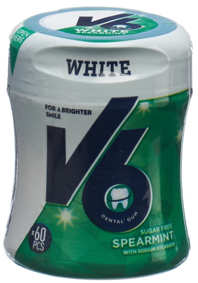 V6 White chewing gum Spearmint bte 60 pce