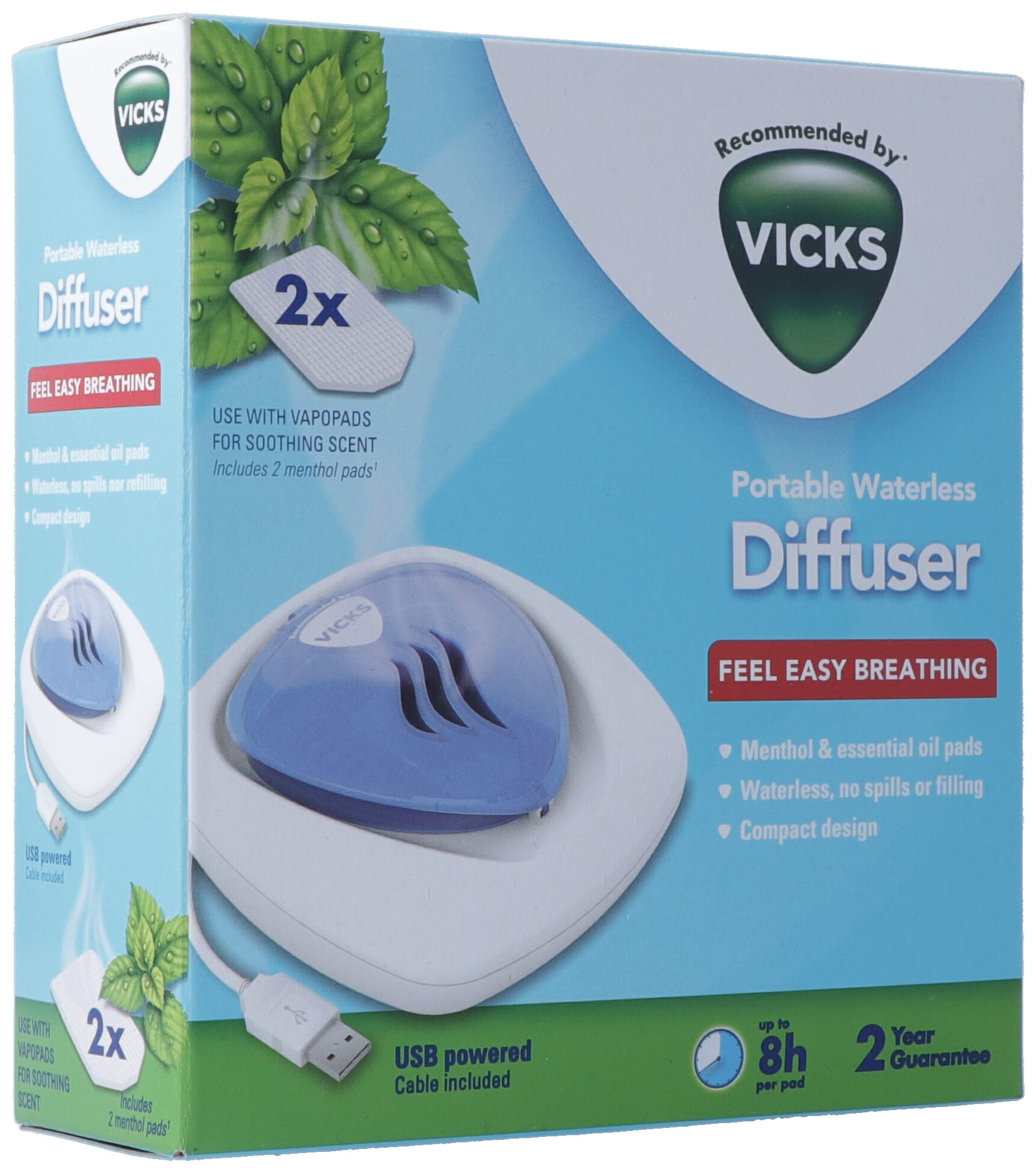 Vicks Diffuseur Portable Sans Eau VH1800EU - Diffusion Aromathérapie | Appareil