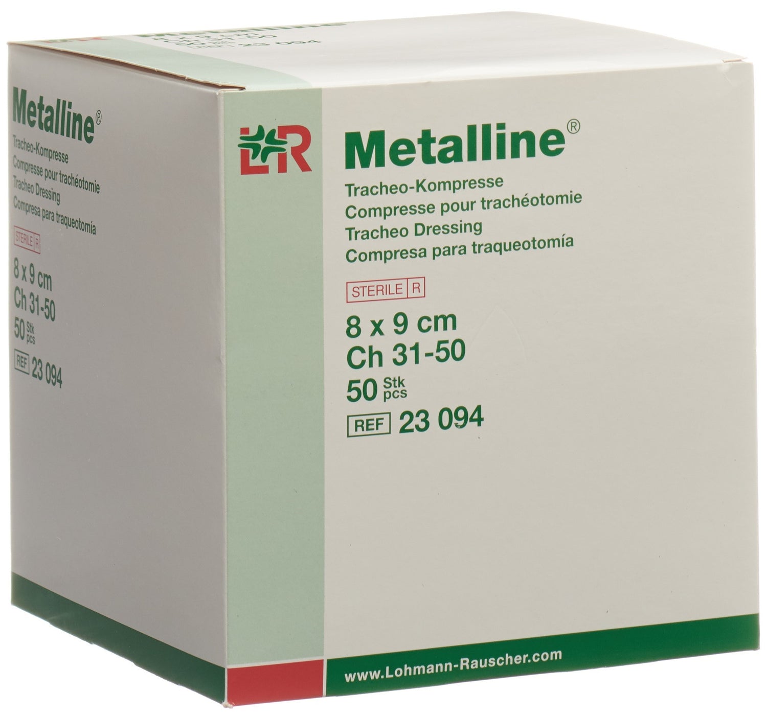 METALLINE Compresse Trachéotomie Stérile 8x9cm | Lot de 50