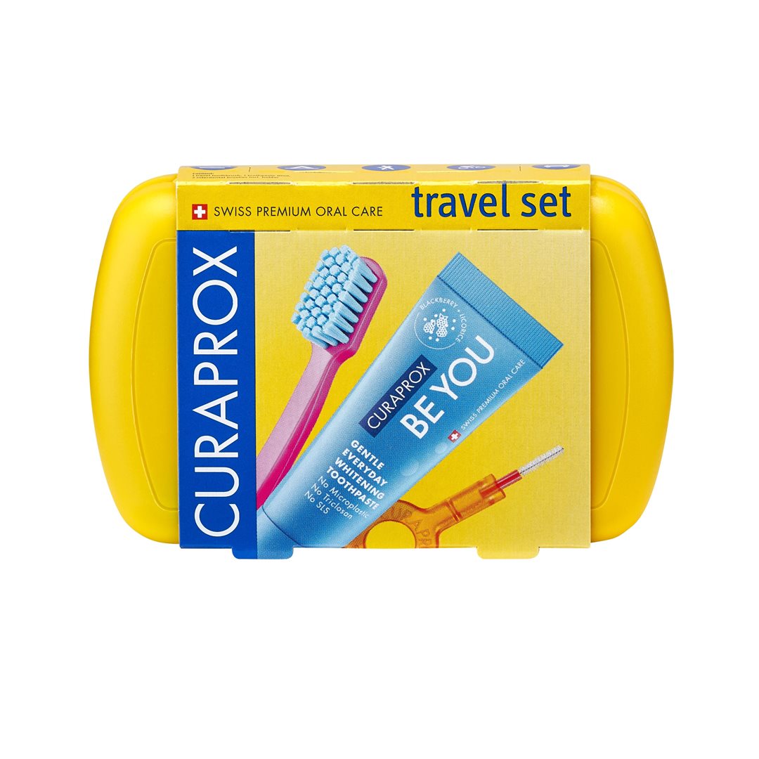 CURAPROX Set de Voyage Jaune Soin Complet Voyage | Kit Essentiel