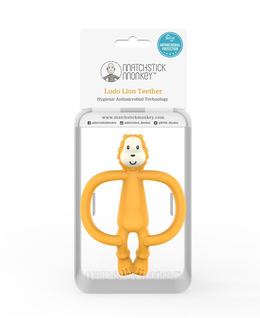 MATCHSTICK MONKEY Ludo Lion Anneau de Dentition Bébé Soulage Douleurs | Jouet Silicone