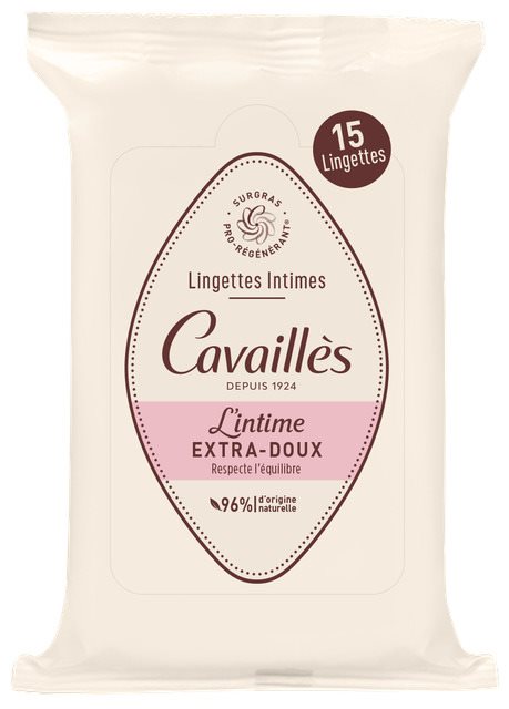 ROGE CAVAILLES Lingettes Intimes Ex Doux n 15 pce