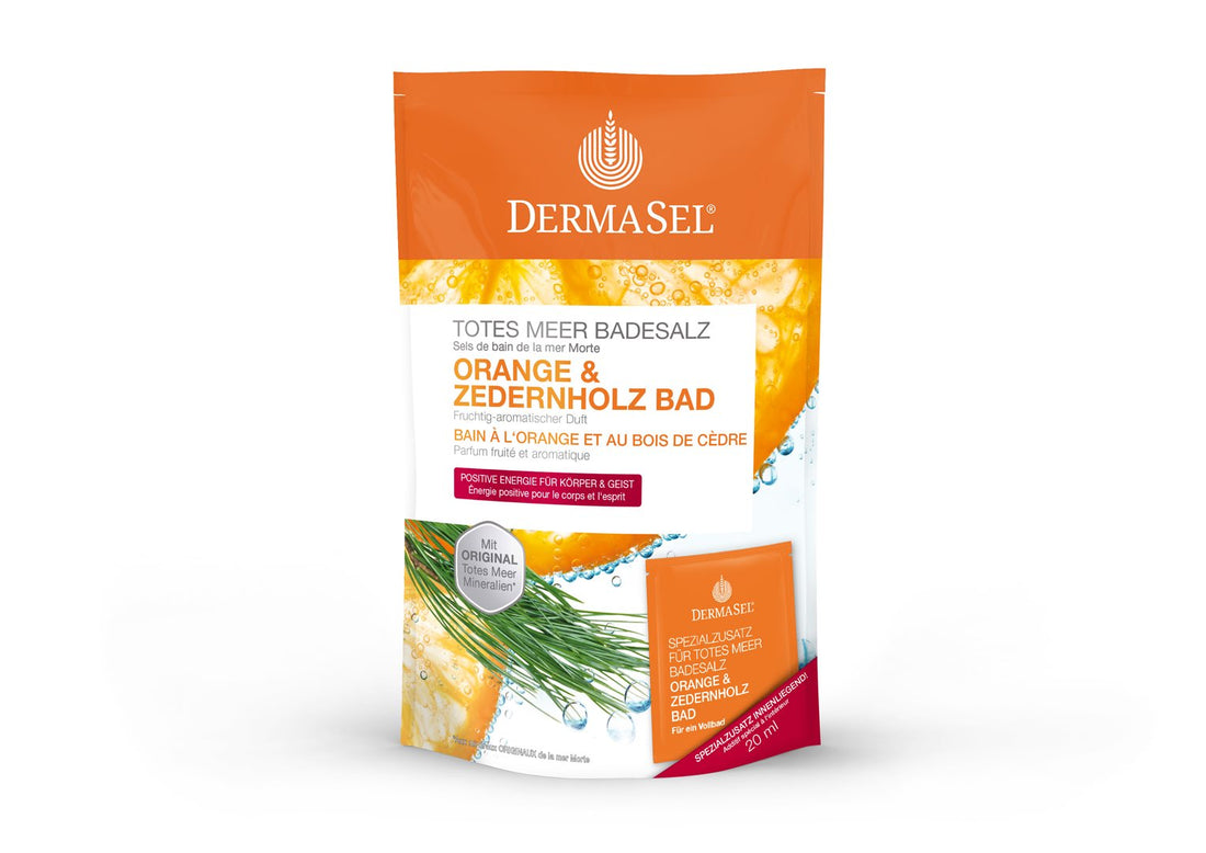 DERMASEL Sel de Bain Orange &amp; Cèdre Détente &amp; Bien-être | 400 g