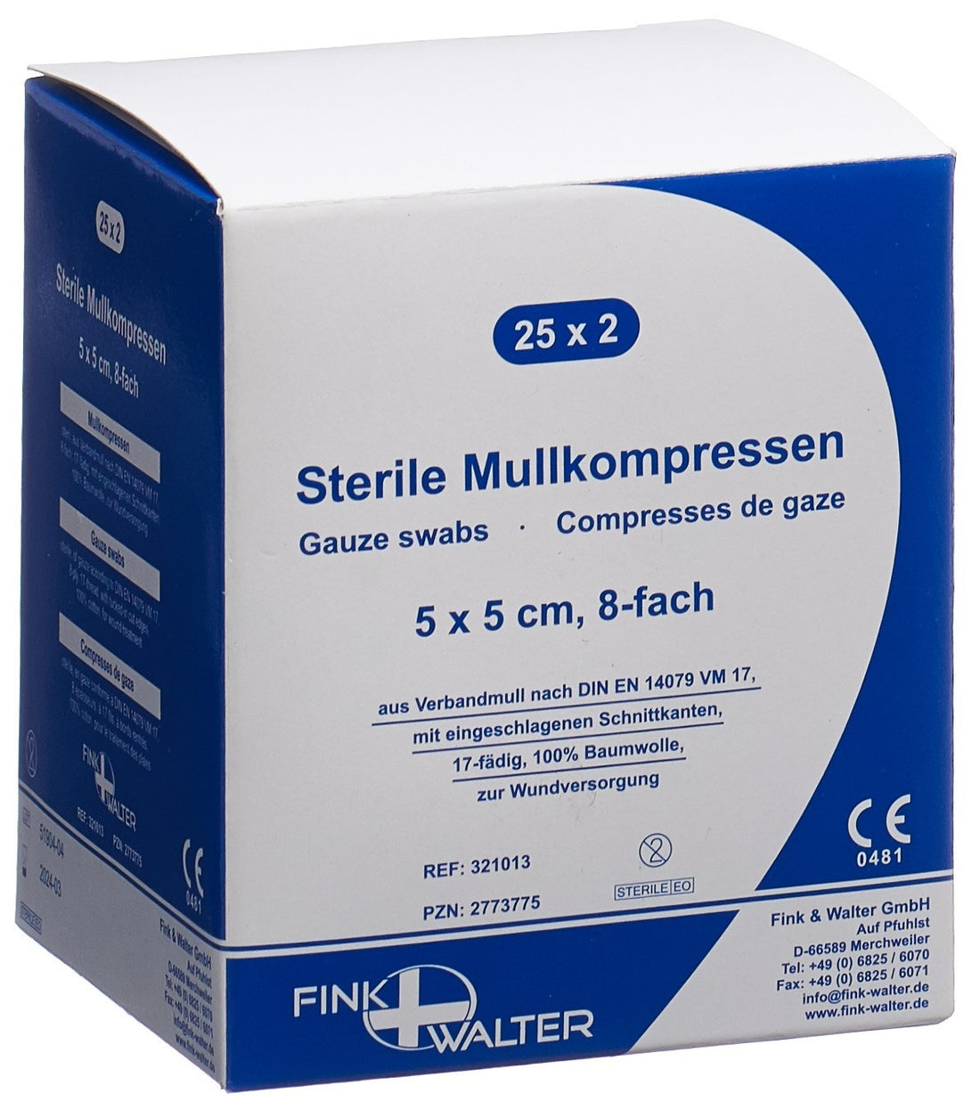 FIWA Compresses de Gaze Stériles 5x5cm | Lot de 50 Pansements Essentiels
