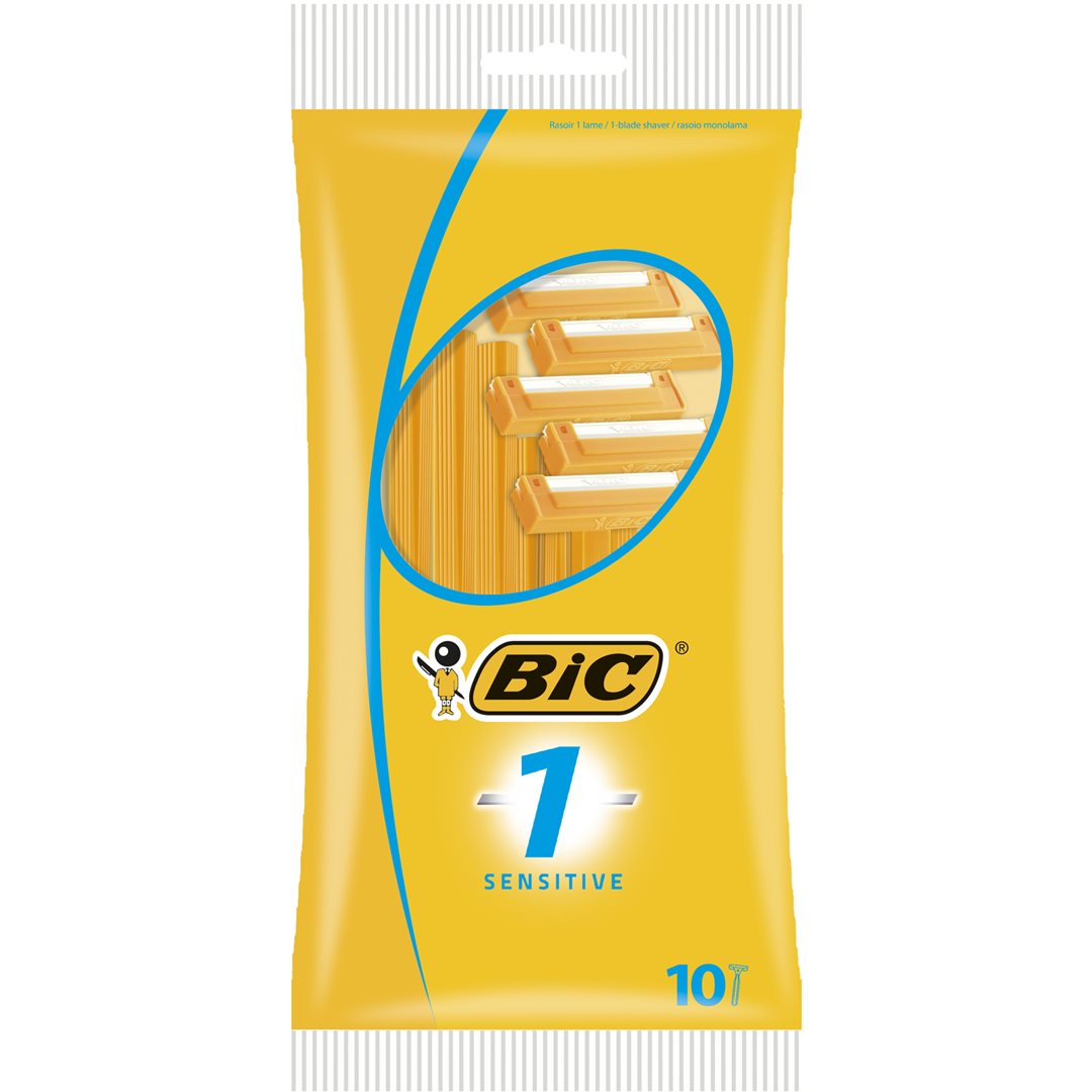 BIC 1 Sensitive Rasoir Monolame Peau Sensible | Lot de 10